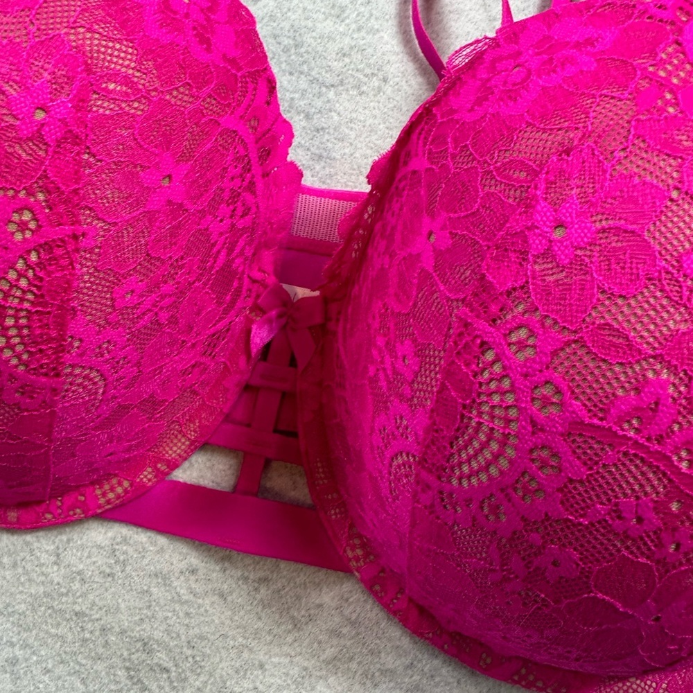 Cacique Lace Boost Multi-Way Strapless Bra Confetti Pink Size 44DD NEW NWT - Picture 7 of 8